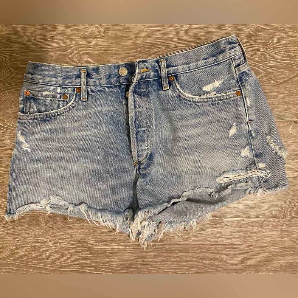 Agolde Parker Distressed High Rise cut off short